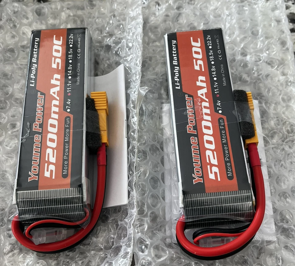 (2) YOUME POWER 3s  11.1 V  5200mAh 50C  LI-POLY BATTERY - Image 2 of 2