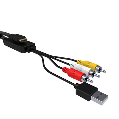 1.8m HDMI to 3RCA AV Converter Adapter Cable Lead USB Power Supply For HDTV Box
