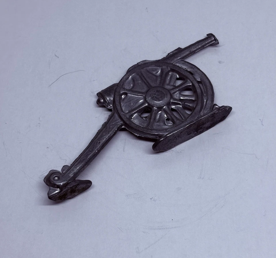 "Cañón de guerra de rueda de plomo vintage de los años 50 4"" sin pintar exhibición de la guerra civil decoración artística X" Foto 3 de 4