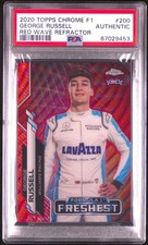 2020 TOPPS CHROME FORMULA 1 RED WAVE REFRACTOR GEORGE RUSSELL 5/5 PSA AUTHENTIC