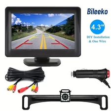 Car Backup Camera 4.3 Inch Monitor Kit License Plate Rear View Camera Car Truck