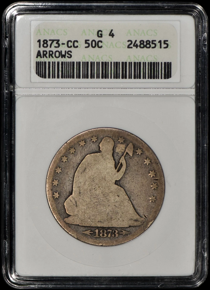 Uncirculated 1873 Year Seated Liberty US Half Dollars (1839-1891