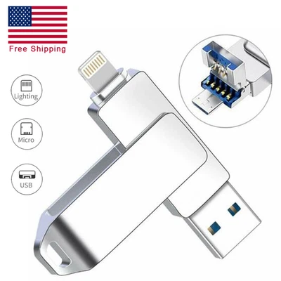 2TB USB3.0 Flash Drive Memory Stick OTG 1TB/512GB/256GB For iPhone iPad Android