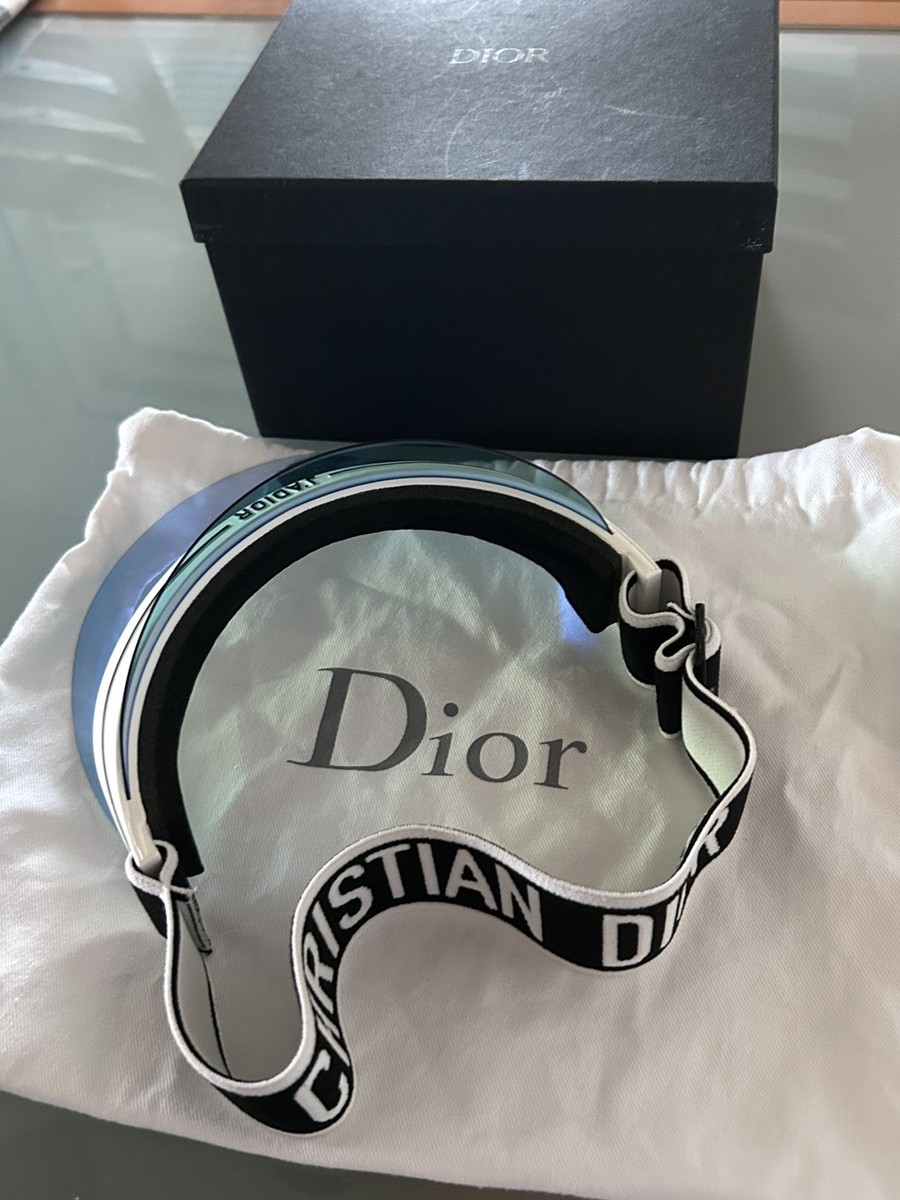 NEW Christian Dior Visor DIORCLUB1 JOF Black Light Blue AUTHENTIC