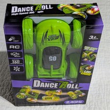 NEW RC Stunt Car DANCE ROLL LED Lights Music 360 High Speed Turns Green 2.4 GHz