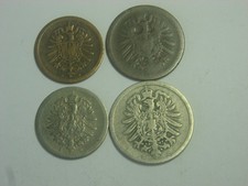 German Empire    1 ,  2  , 5  &  10  Pfennig   1874 - 1876