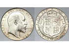 RARE 1909 KING EDWARD VII GREAT BRITAIN SILVER HALFCROWN HALF 1/2 CROWN COIN