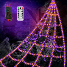 Spider Webs Halloween Decorations Lights - 550 Leds Outdoor Giant Halloween Deco