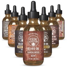 Viking Revolution Beard Oil for Men - Natural Mens Beard Oil with Argan Oil and
