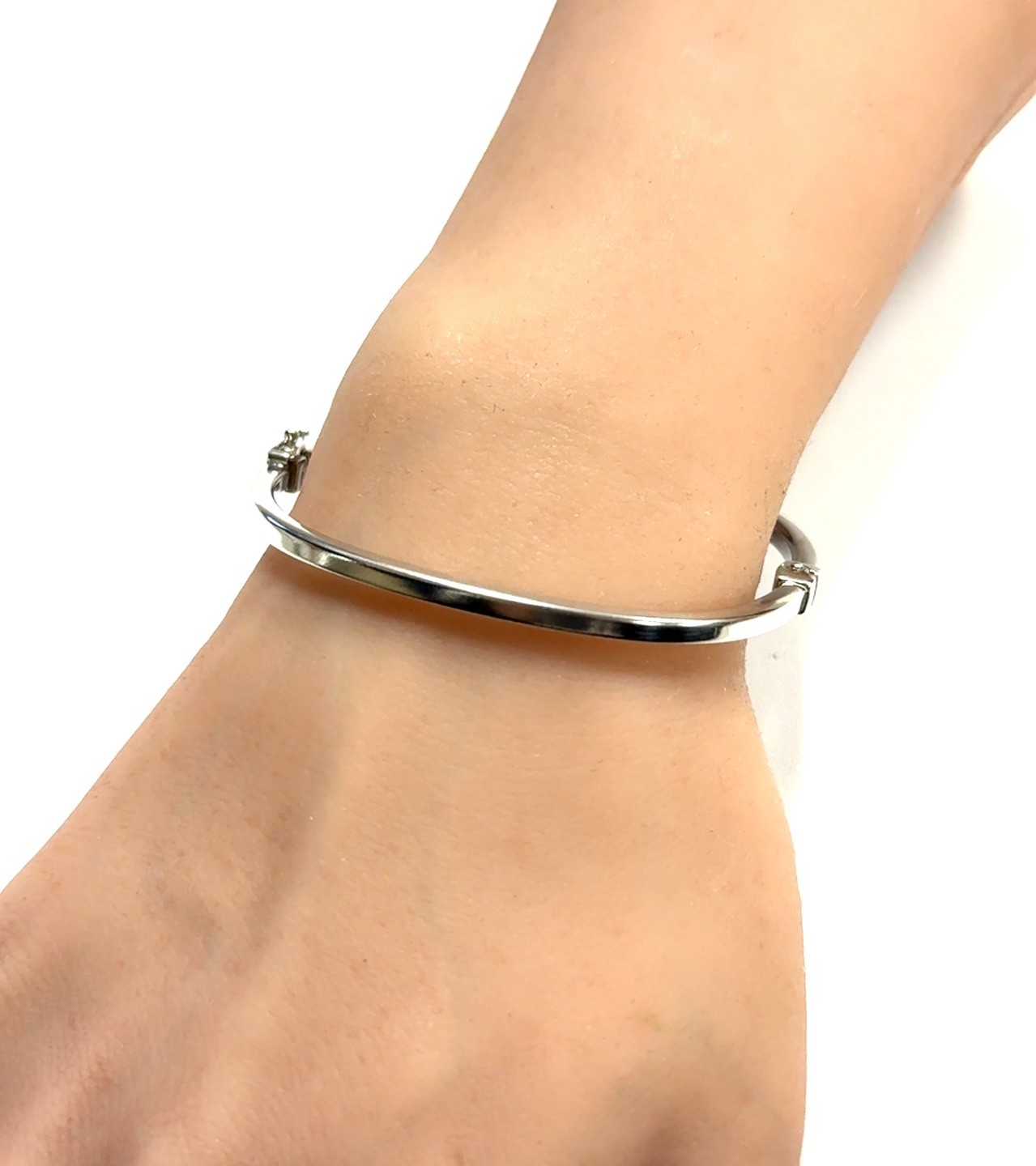 7” Rectangular 925 Sterling Silver Hinged Bangle … - image 5