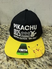 Pokemon Gotta Catch 'Em All Youth Black Snapback Hat Pikachu NWT