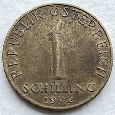 1972 AUSTRIA ONE 1 SHILLING COIN Flowers ~ Austrian Collectable  (P&P from UK)