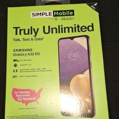 Samsung Galaxy A32 5G Simple Mobile T-Mobile 6.5'' 48MP 64GB Smartphone