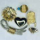 Brooch Lot of 6 | Vintage to Now | Mixed Styles Pins Costume Jewelry No Junk