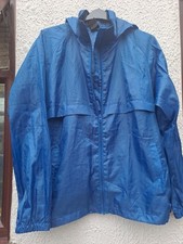 RESULT CORE-Men Blue Windbreaker Long-Sleeves Lightweight Hooded Pockets Size L