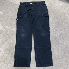 Carhartt Double Knee Ripstop Cargo Pants Black Size 40 X 34 Relaxed Fit Distress
