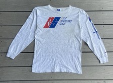 Vintage Champion US Shooting Team Long Sleeve Shirt USA Made Large Olympic Women