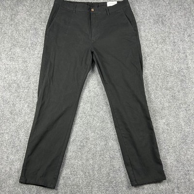 Mott & Bow Chino Pants Mens 36 Black Cotton Blend Stretch Twill Trousers