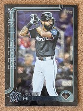 2025 Topps Update Derek Hill Black Diamanté Parallel #/10 Miami Marlins