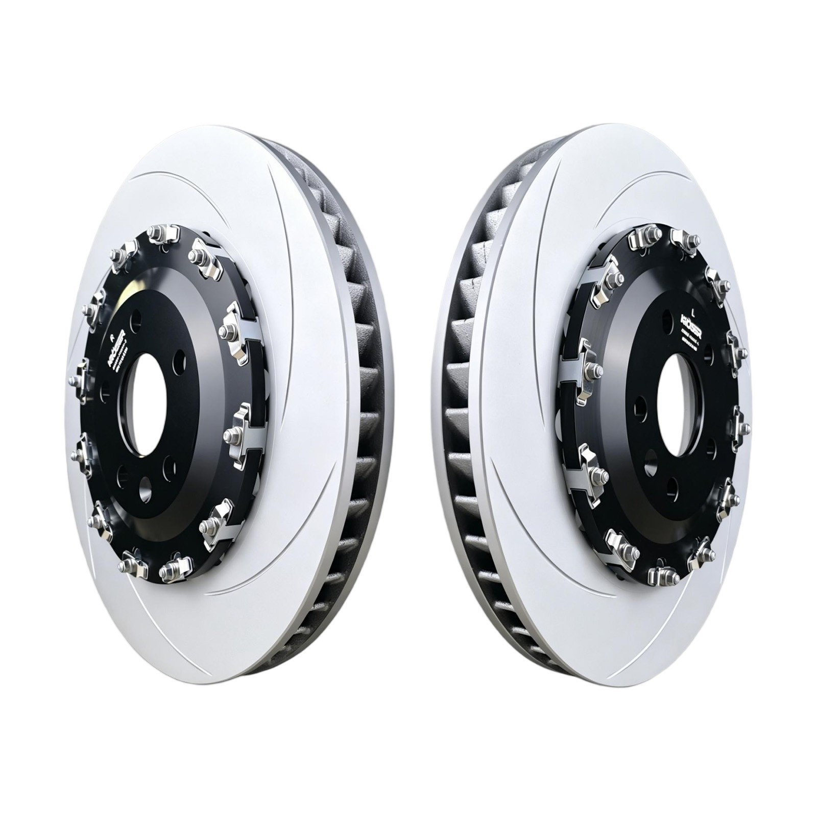 Two-Piece Front Floating Slotted Brake Rotors For AUDI R8(2008-2023) RS5 (13-16)