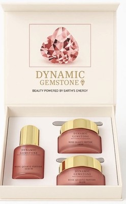 Dynamic Gemstone Rose Quartz Peptide Age-Defying Serum, Cream & Mask Set