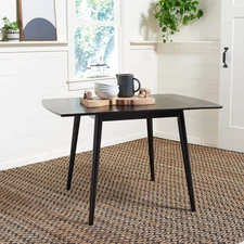 Home Collection Kaylee Matte Black Drop Leaf Dining Room Table DTB1403A