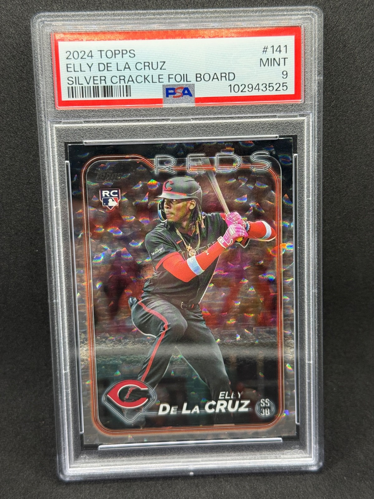 2024 Topps Series 1 Elly De La Cruz Silver Crackle Foil Board PSA 9 MINT #141