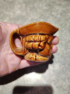 Miniature Vintage Toby Jug Rockingham Glaze Porcelain Colonial