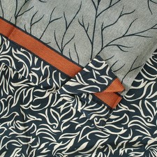 Sanskriti Vintage Sarees Ivory Black Pure Silk Stem Print 5 Yd Sari Bohemian