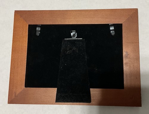 Kitty Kitty Wood Picture Frame Vintage Brass Accents 6x8 Holds 4x6 Photo - Picture 3 of 5