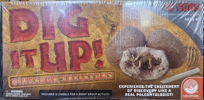 MindWare Dig It Up! Dinosaur Skeletons 12 Egg Excavation Kit, Ages 4+