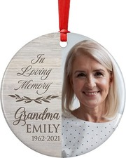 in Loving Memory, Memorial Christmas Ornament Personalized with Photo, Name ...