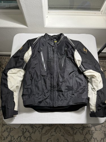 Scorpion EXO Motorcycle Jacket Sz M Black White Armored Waterproof Removal Liner