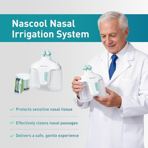 Electric Nasal Irrigation System - 50 Salt Packets & Dual Modes for Relief - Picture 11 of 11