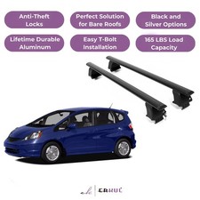 Erkul Roof Rack Crossbars For Honda Fit 2009-2014 Naked Roof Aluminum Black