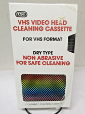 VHS Video Head Cleaning Cassette, Dry Type. Easy to Use with Instructions