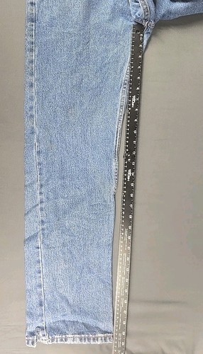 Pantalones de mezclilla Levi 505 para hombre 32x32 azul lavado medio calce regular pierna recta ropa de trabajo - Imagen 14 de 20