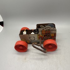 Vintage Wind Up Toy Mechanical Tin - Working With Original Key  Tires