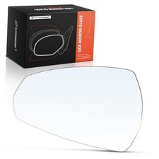 Left Driver Side Heated Mirror Glass with Backing Plate - Compatible with