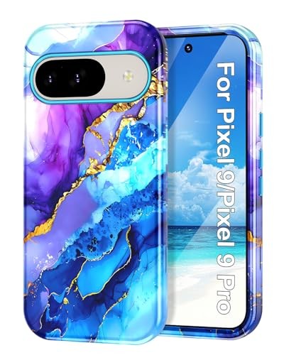 Für Google Pixel 9 Pro Hülle / Pixel 9 Google Pixel 9, Pixel 9 Pro Blau Marmor - Bild 2 von 8