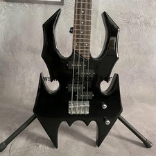 Newly Spider Shaped Black Electric Bass Guitar 4 Strings Chrome Hardware in US