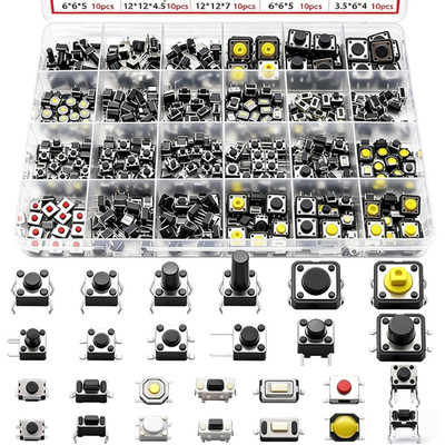 TWTADE Micro Momentary Tactile Push Button Switch 26 Values 4 Pin/3 Pin/2 Pin