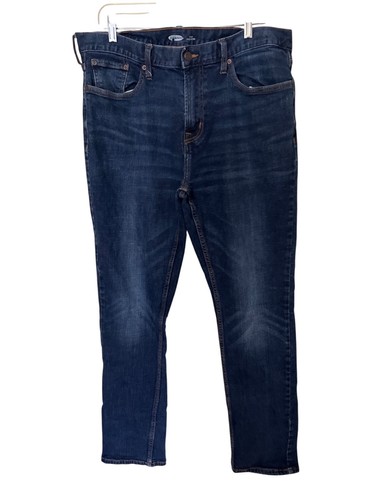 Old Navy Herren Slim Built-In Flex Jeans 36X34 Dark Wash Denim