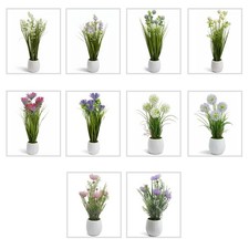 50cm Fashionrn Faux Artificial Lavender Plants in Pot Silk Flowers, Larch Plant