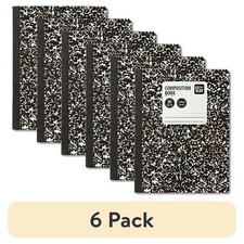 6-Pack College Ruled Composition Notebooks, 7.5" x 9.75", Marble Cover, 80