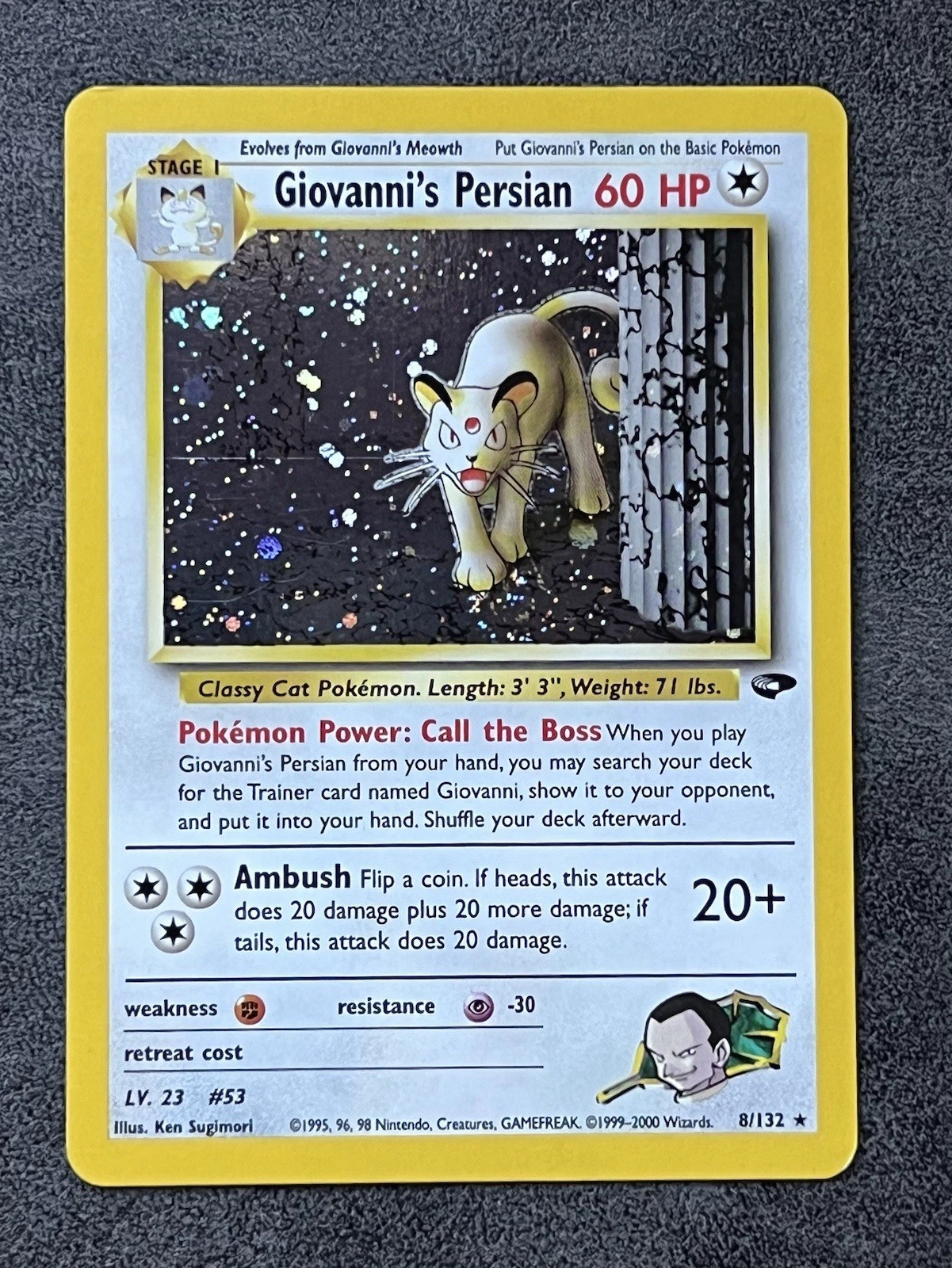Pokémon TCG Giovanni's Persian 8/132 Gym Challenge Holo Rare Unlimited LP