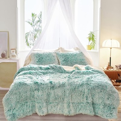 Joyreap 3-Piece Plush Shaggy Comforter Set, Full/Queen Size Luxury Faux Fur Sher