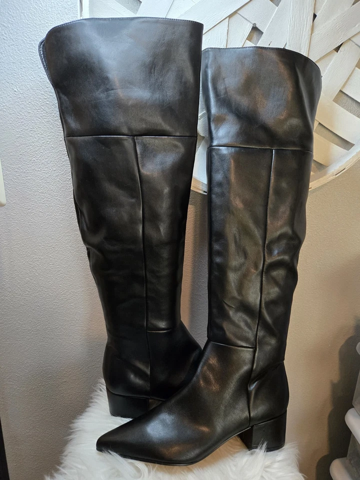 Marc Fisher Lottie над колена ботинки в гладкий черный. Размер 10 М - новый Ret $239 - Изображение 3 из 4