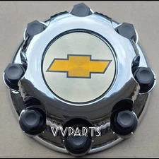 1  YELLOW CHEVY SILVERADO AVALANCHE SIERRA 8 LUG 1500 2500 CHROME WHEEL HUB CAP