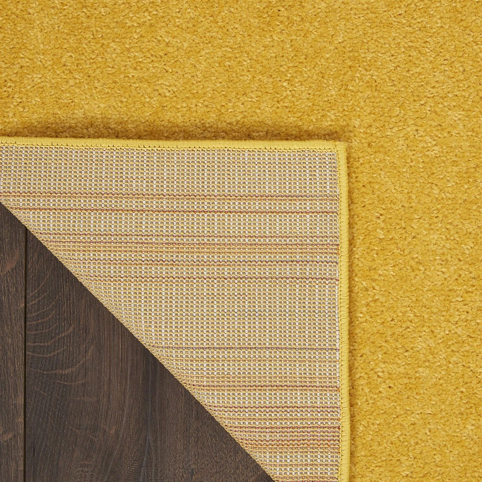 Alfombra amarilla para corredor de cocina 2 X 10 suave pila baja fácil de limpiar uso en interiores y exteriores Foto 4 de 4
